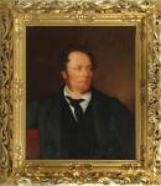 Portrait Of A Gentleman Wearing A Black Cravat Oil Painting - Sir Thomas Lawrence