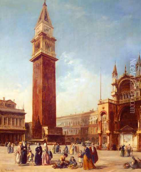 The Campanile, St. Marks Square Oil Painting - Edward Pritchett