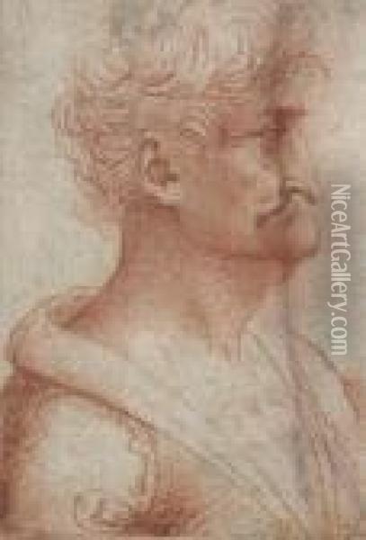 Profil D'homme Oil Painting - Leonardo Da Vinci