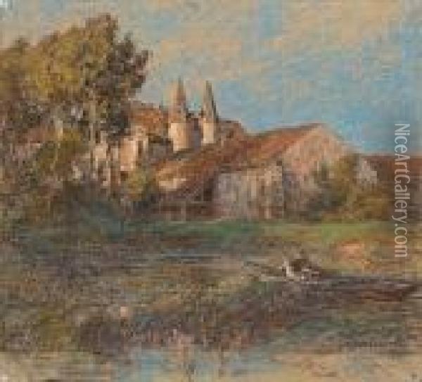 Le Chateau D'armentieres D'ourq Oil Painting - Leon Augustin Lhermitte