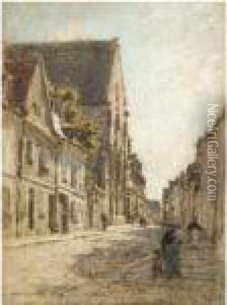 Rue De Bourges Oil Painting - Leon Augustin Lhermitte