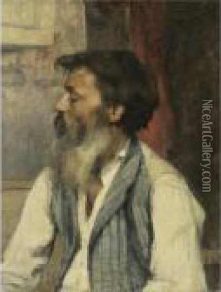 Portrait Of A Man Oil Painting - Leon Augustin Lhermitte