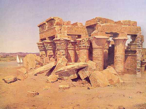 The Egyptian Temple of Kom-Ombo 1892 Oil Painting - Walter Launt Palmer