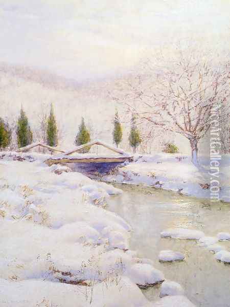 The Bridge, Winter Oil Painting - Walter Launt Palmer