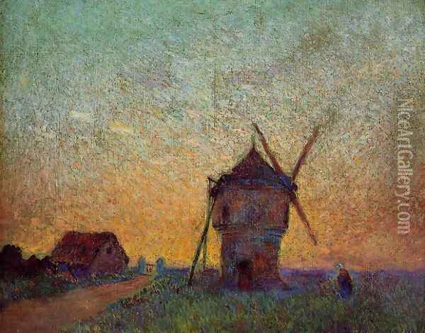 The Mill Oil Painting - Ferdinand Loyen Du Puigaudeau