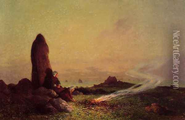 The Standing Stone Oil Painting - Ferdinand Loyen Du Puigaudeau
