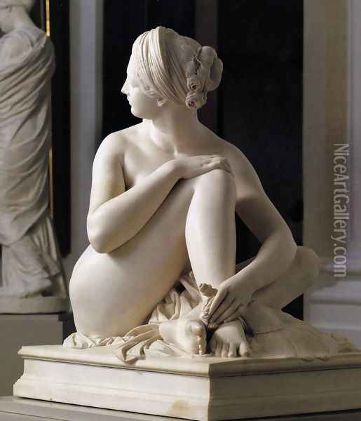Odalisque (front view) Oil Painting - James Pradier