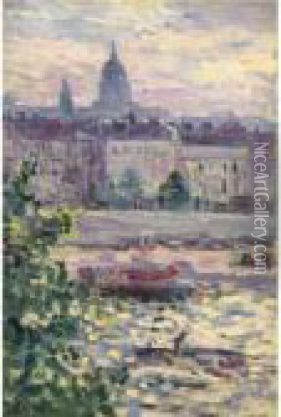 Paris, Les Bords De La Seine, Les Invalides Oil Painting - Maximilien Luce