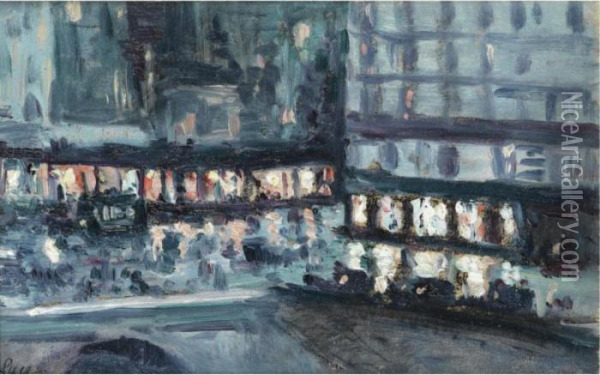 Le Pont Neuf La Nuit Oil Painting - Maximilien Luce