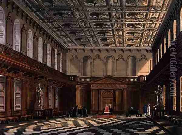 Interior of the Senate House, Cambridge from The History of Cambridge, engraved by Daniel Havell 1785-1826, pub. by R. Ackermann, 1815 Oil Painting - Augustus Charles Pugin