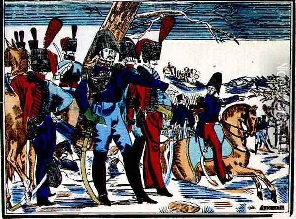 The Retreat from Russia, 1815 from Edition de la Revue Lorraine Illustree, engraved by Antoine Reveille 1788-1870, pub. 1912 Oil Painting - Pellerin, Jean-Charles