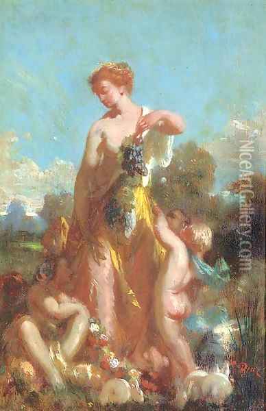 Allegorie de l'Automne Oil Painting - Narcisse-Virgile De Az De La Pena