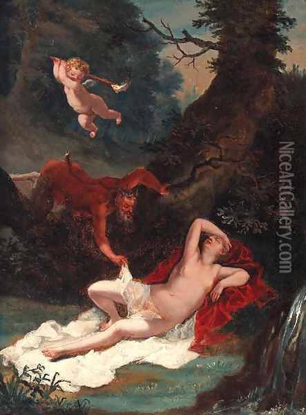 A Satyr spying on the sleeping Venus Oil Painting - Pierre-Paul Prud'hon