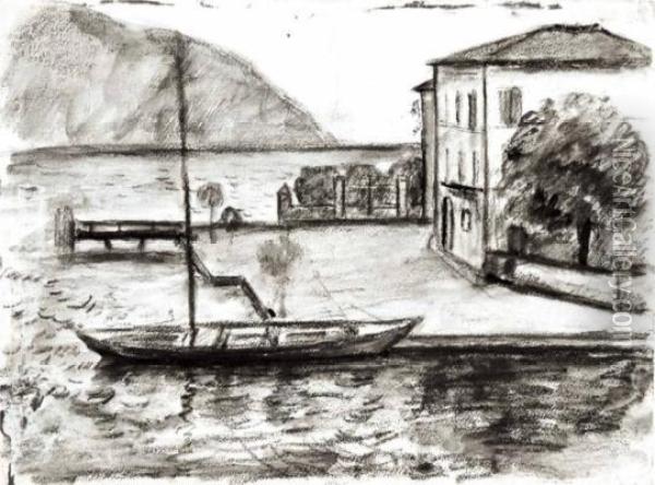 Lago Di Como Oil Painting - Piero Marussig
