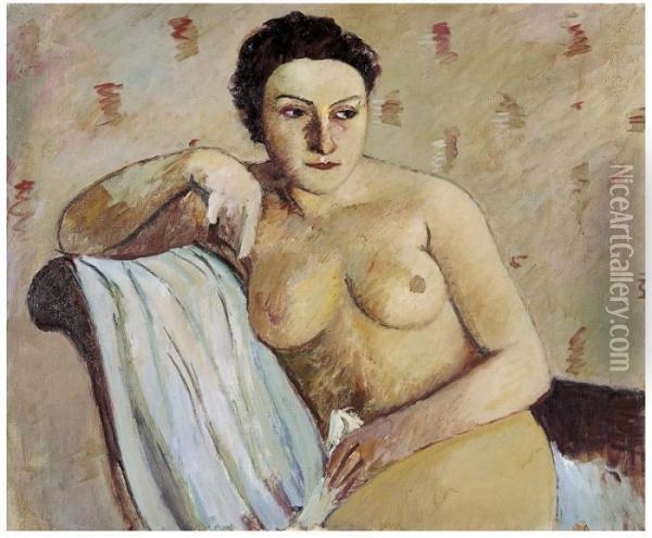 Modella (nudo) Oil Painting - Piero Marussig
