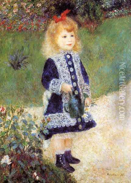 Girl With A Watering Can Oil Painting - Pierre Auguste Renoir