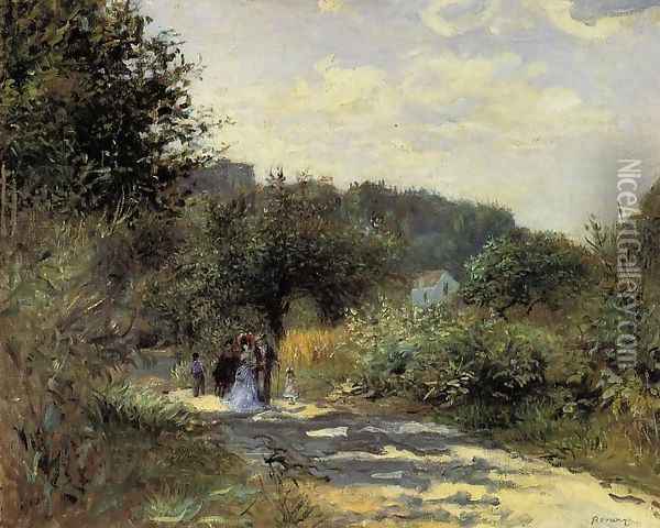 A Road In Louveciennes Oil Painting - Pierre Auguste Renoir