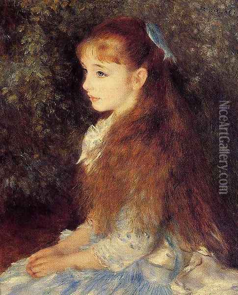 Irene Cahen D Anvers Aka Little Irene Oil Painting - Pierre Auguste Renoir