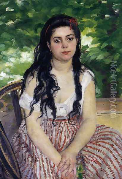 The Gypsy Girl Aka Summer Oil Painting - Pierre Auguste Renoir