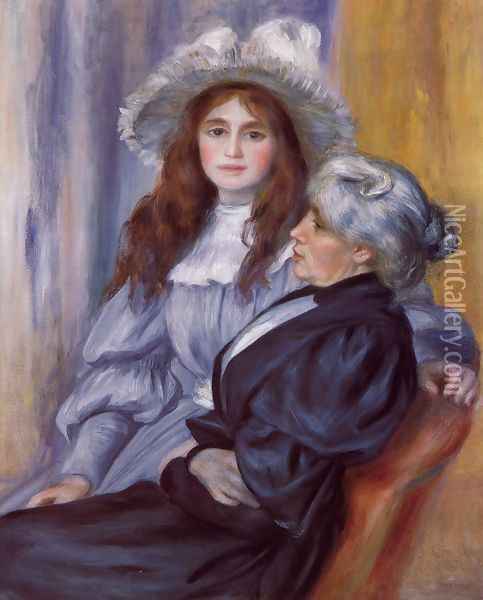 Berthe Morisot and Her Daughter Julie Manet Oil Painting - Pierre Auguste Renoir
