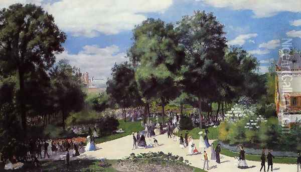 The Champs Elysees During The Paris Fair Of 1867 Oil Painting - Pierre Auguste Renoir