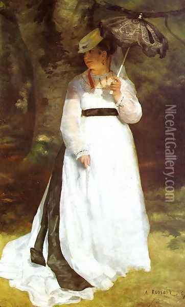Portrait Of Lise With Umbrella Oil Painting - Pierre Auguste Renoir