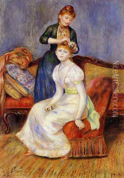 The Coiffure Oil Painting - Pierre Auguste Renoir