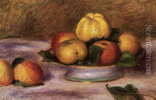 Apples On A Plate Oil Painting - Pierre Auguste Renoir