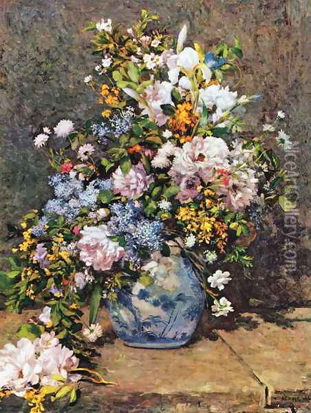 Bouquet of Spring Flowers Oil Painting - Pierre Auguste Renoir