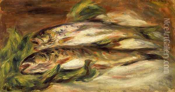 Rainbow Trout Oil Painting - Pierre Auguste Renoir