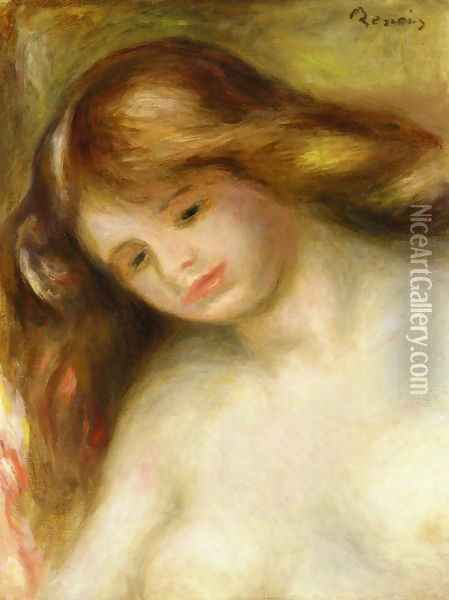 Bust Of A Young Nude Oil Painting - Pierre Auguste Renoir