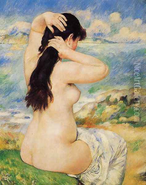 Nude Fixing Her Hair Oil Painting - Pierre Auguste Renoir