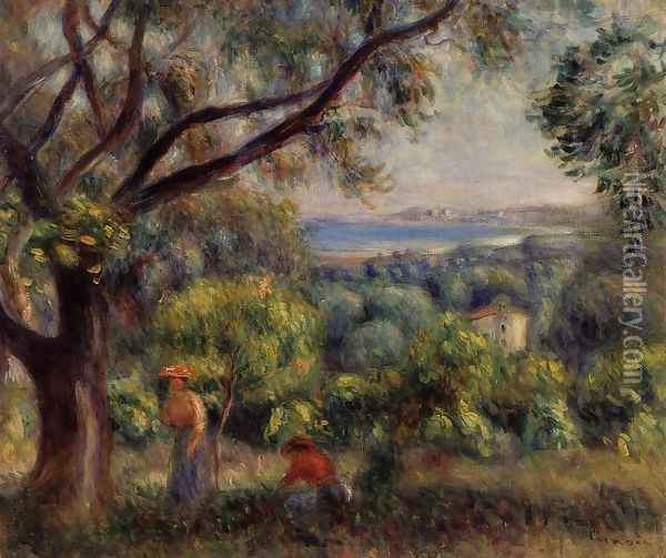 Cagnes Landscape Aka View Of Collettes Oil Painting - Pierre Auguste Renoir