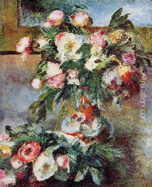 Peonies Oil Painting - Pierre Auguste Renoir