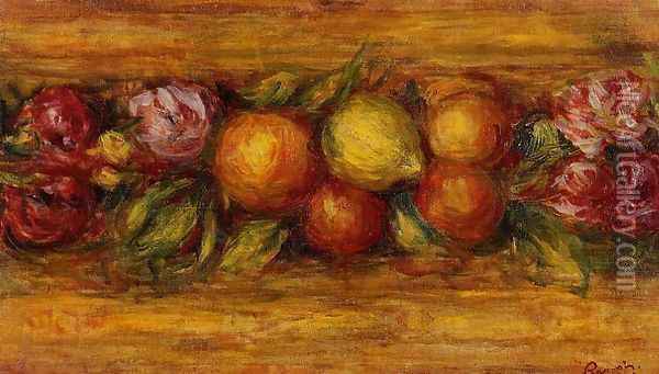 Garland Of Fruit And Flowers Oil Painting - Pierre Auguste Renoir
