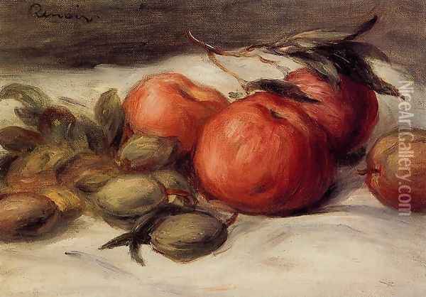 Still Life With Apples And Almonds Oil Painting - Pierre Auguste Renoir
