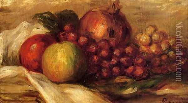 Still Life With Fruit Oil Painting - Pierre Auguste Renoir