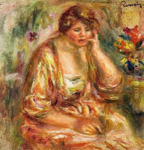 Andree in a Pink Dress Oil Painting - Pierre Auguste Renoir