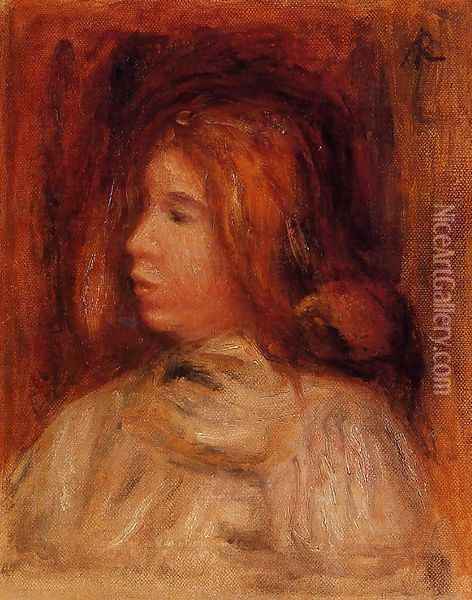 Portrait Of A Yong Girl Oil Painting - Pierre Auguste Renoir