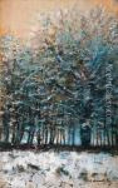 Snowy Trees Oil Painting - Laszlo Mednyanszky