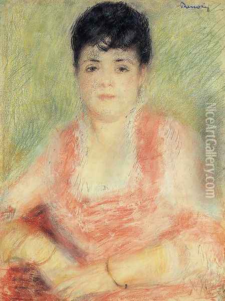 Portrait In A Pink Dress Oil Painting - Pierre Auguste Renoir