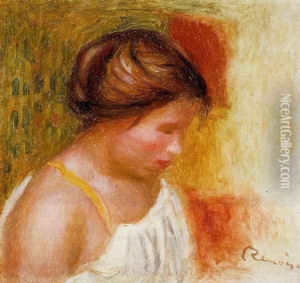 Gabrielle In A Chemise Oil Painting - Pierre Auguste Renoir