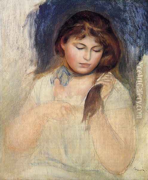 Head Of Gabrielle Oil Painting - Pierre Auguste Renoir