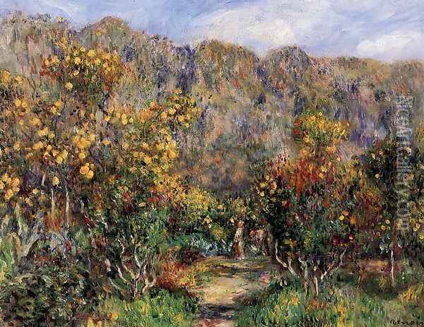 Landscape With Mimosas Oil Painting - Pierre Auguste Renoir
