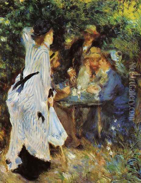 Under The Arbor At The Moulin De La Galette Oil Painting - Pierre Auguste Renoir