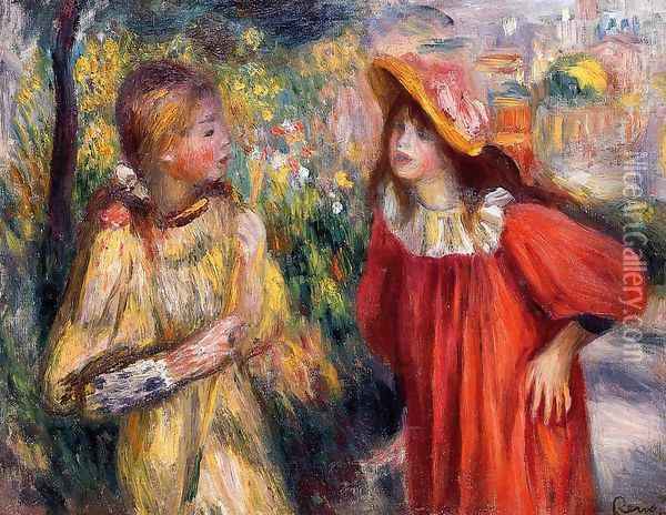 The Conversation Oil Painting - Pierre Auguste Renoir