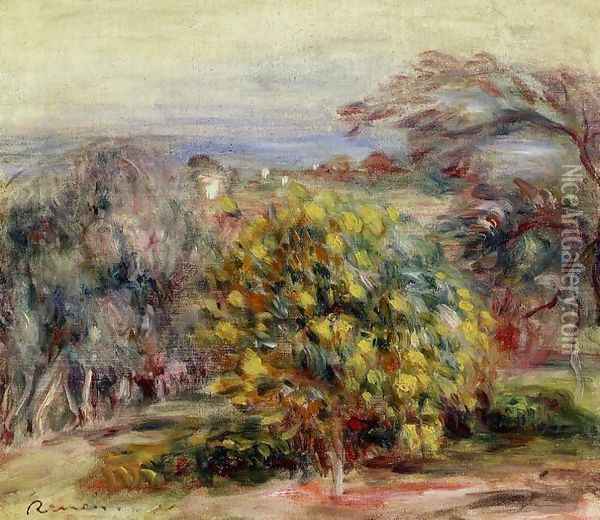 Landscape At Collettes Oil Painting - Pierre Auguste Renoir