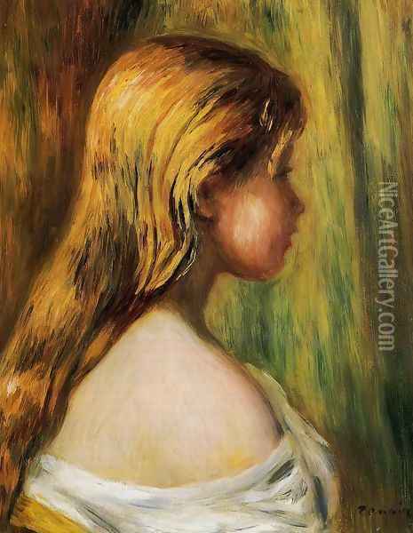 Head Of A Young Girl2 Oil Painting - Pierre Auguste Renoir