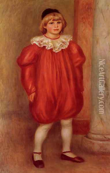 The Clown Aka Claude Ranoir In Clown Costume Oil Painting - Pierre Auguste Renoir