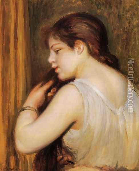 The Coiffure Aka Young Girl Combing Her Hair Oil Painting - Pierre Auguste Renoir